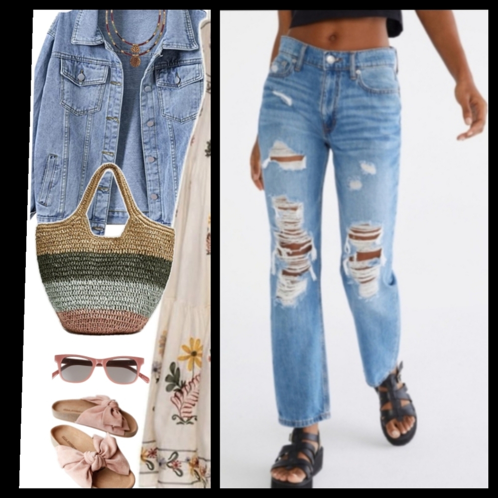 Aeropostale Y2K  '90s Super High-Rise Straight● Ankle ● Jeans Med Wash Size 12●